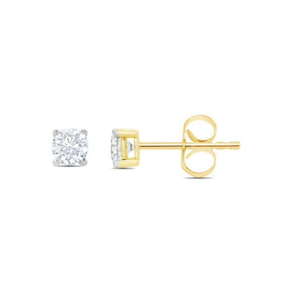 9 carat yellow gold diamond stud earrings