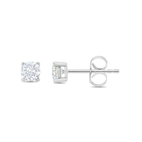 9 carat white gold diamond solitaire stud earrings