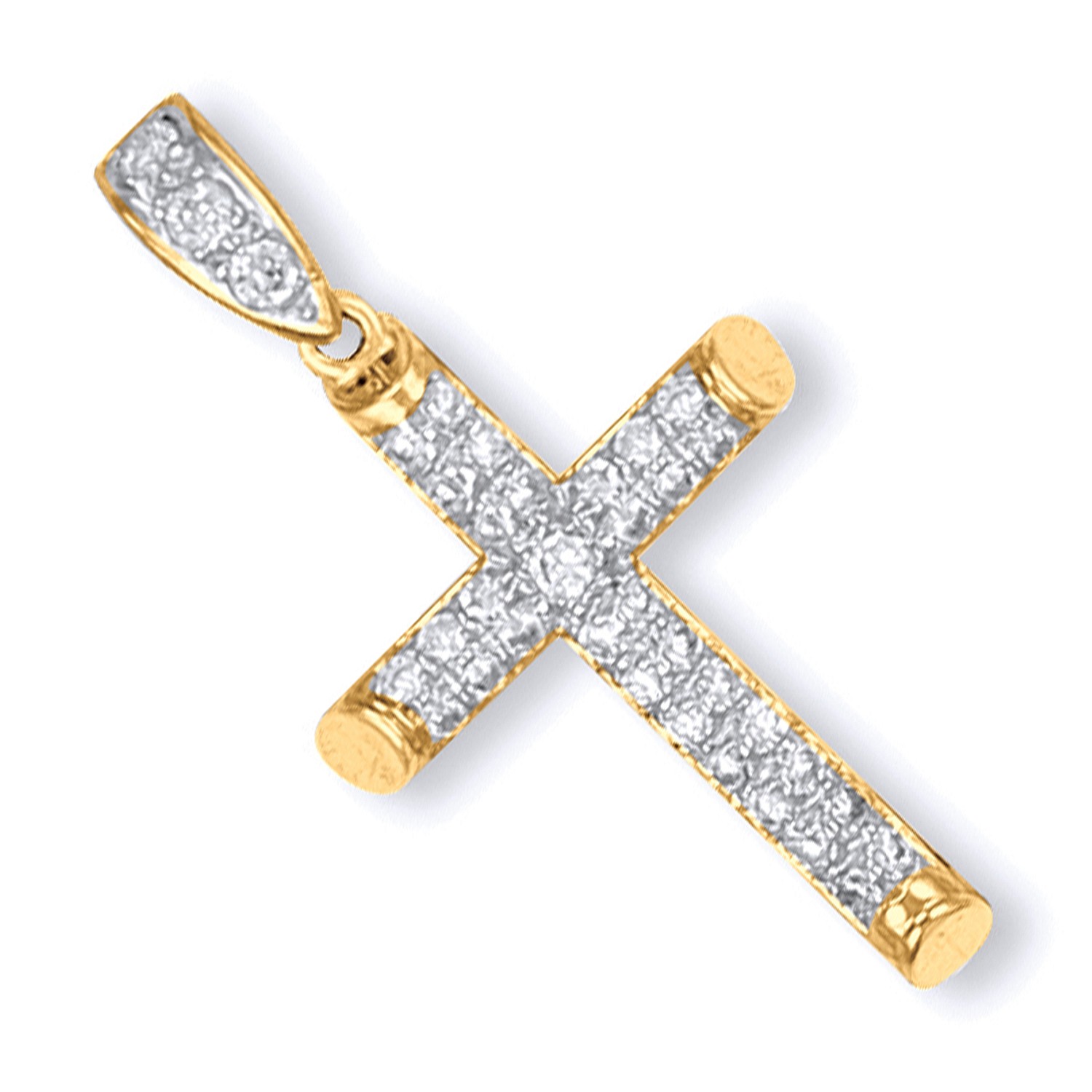 Cubic zirconia cross necklace gold discount