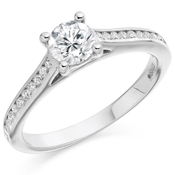 Diamond Solitaire With Diamond Shoulders 0.30 Carats