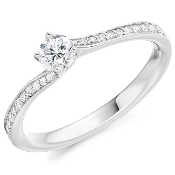 Diamond Solitaire Twist Style Ring 0.30 Carats