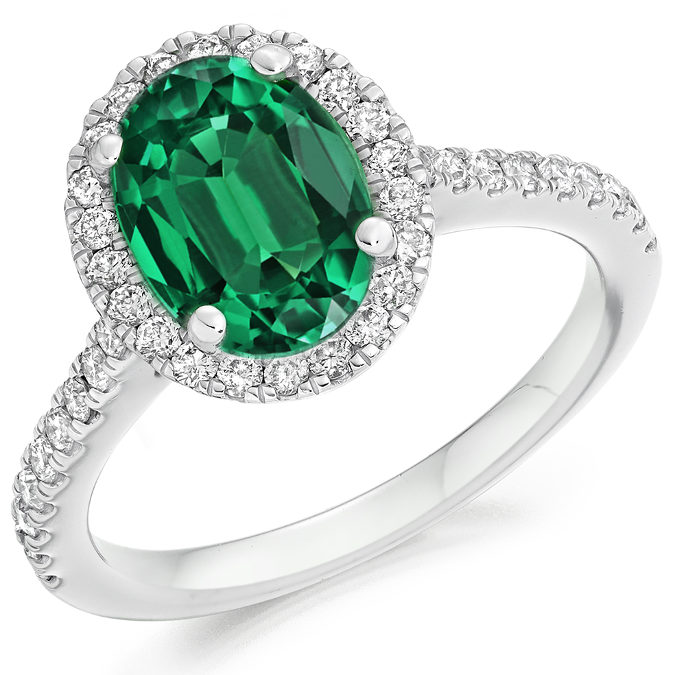 Oval Emerald And Diamond Ring - Northumberland Goldsmiths
