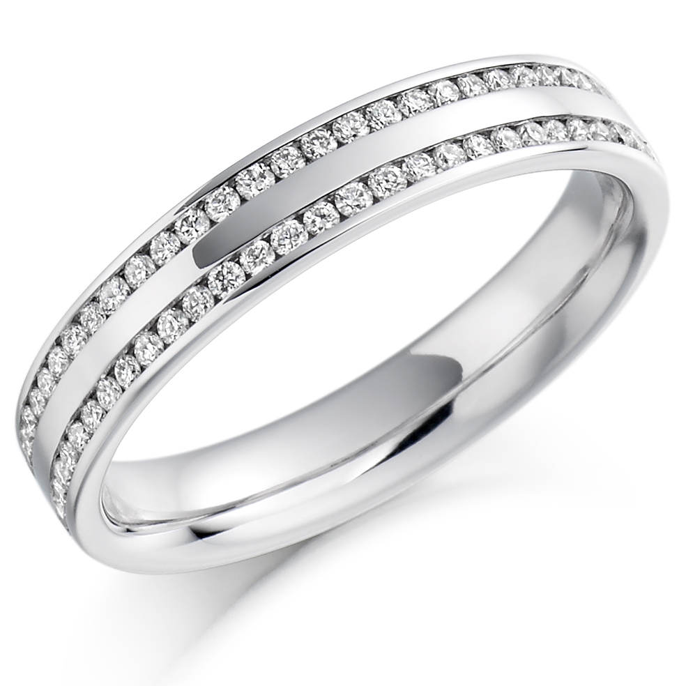 Double row shop diamond eternity ring