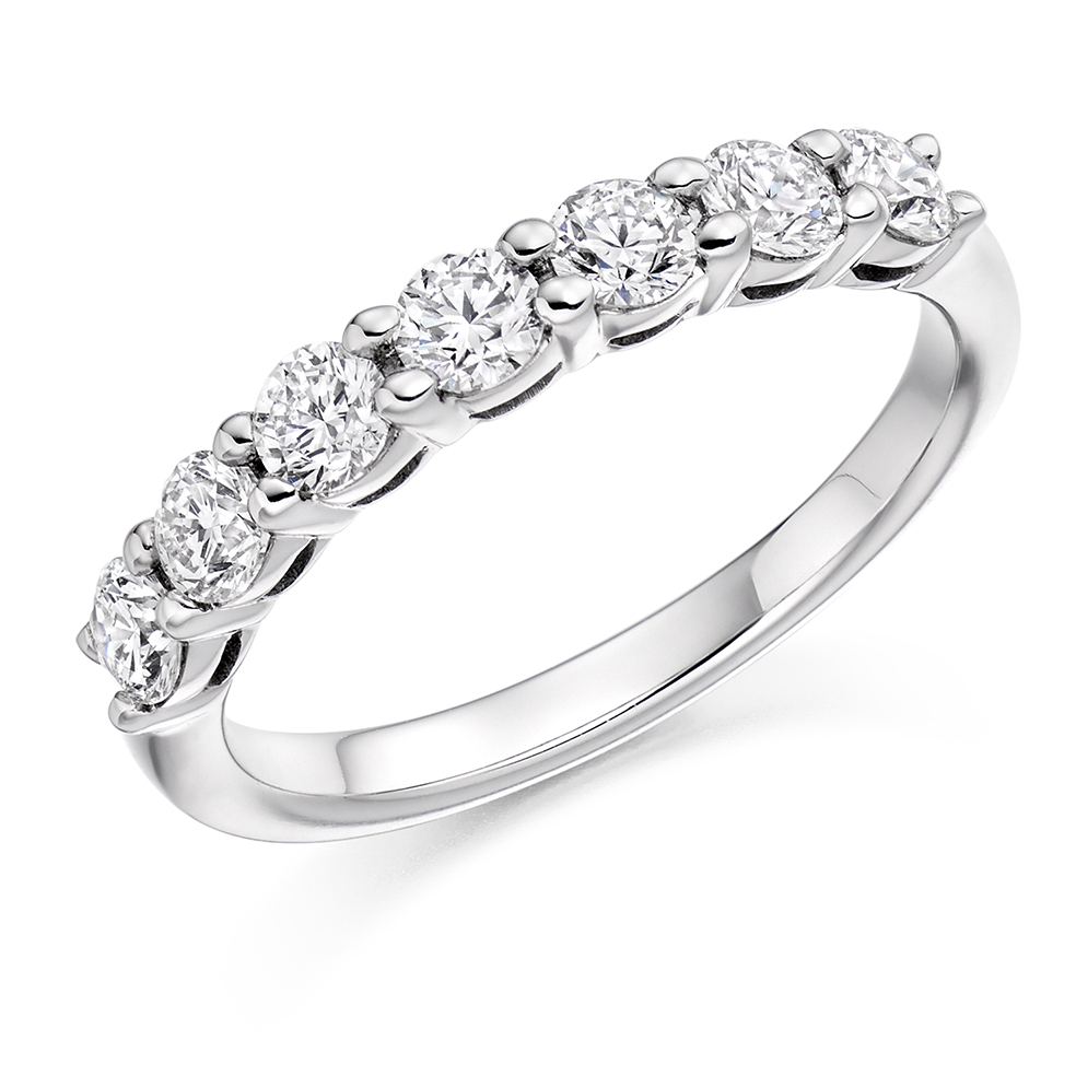 Amada 7 Stone Anniversary Ring - 0.49 ctw Carat Round Cut Diamond