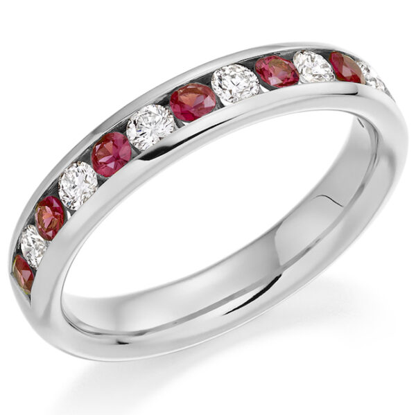 ruby and diamond eternity ring
