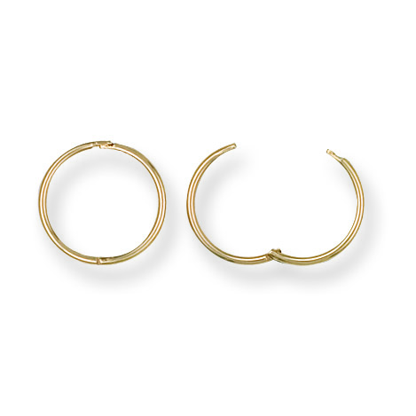 9 carat yellow gold hinged sleeper earrings 14mm