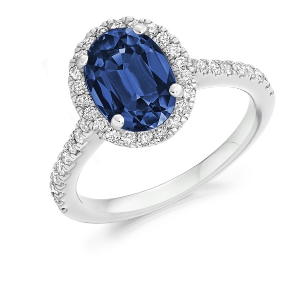 Large Diamond And Sapphire Ring - Northumberland Goldsmiths