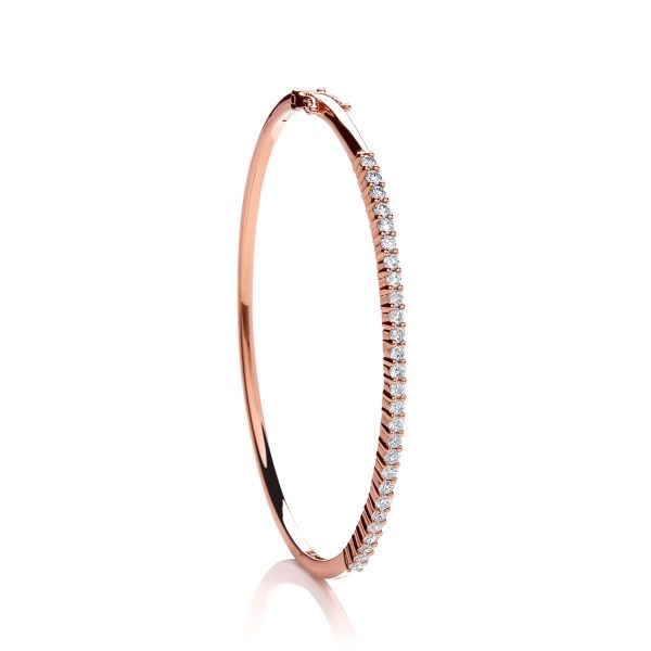 18 carat rose gold diamond bangle