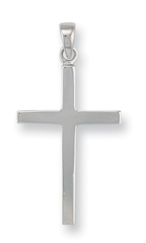 9 carat white gold solid cross