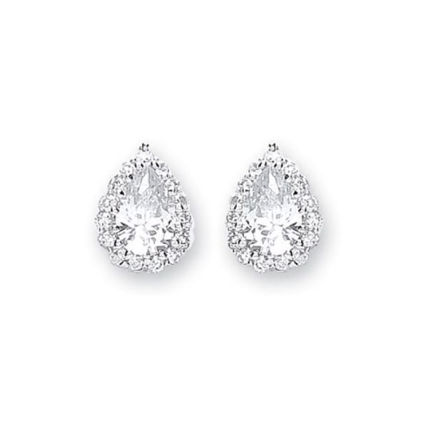 Silver Pear Shaped Cubic Zirconia Earrings Northumberland Goldsmiths
