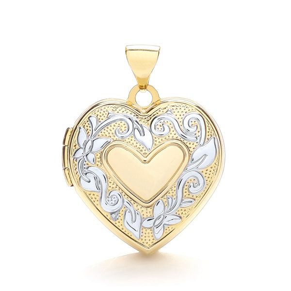 White gold deals heart shaped locket