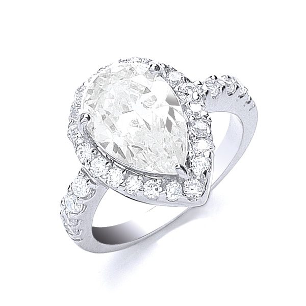 Pear cz on sale ring