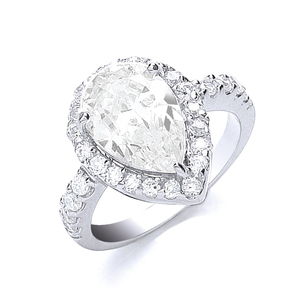 Cubic zirconia pear best sale shaped ring