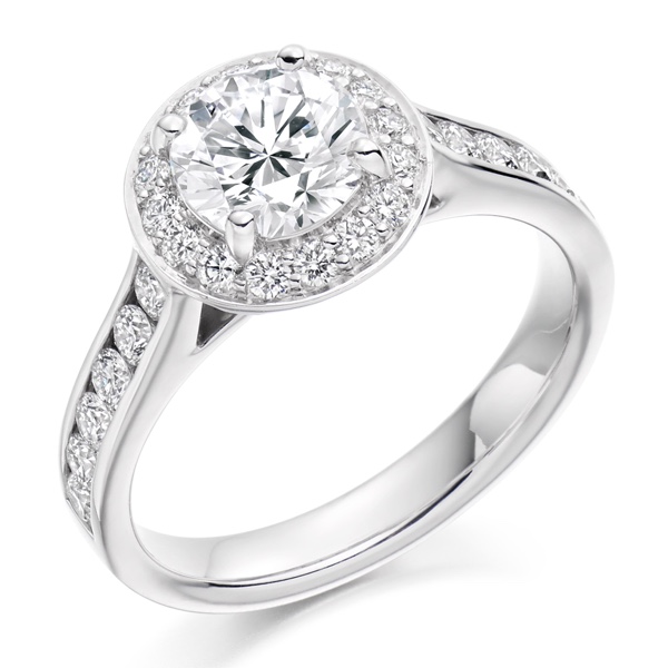 Diamond Halo Engagement Ring 1.75cts - Northumberland Goldsmiths