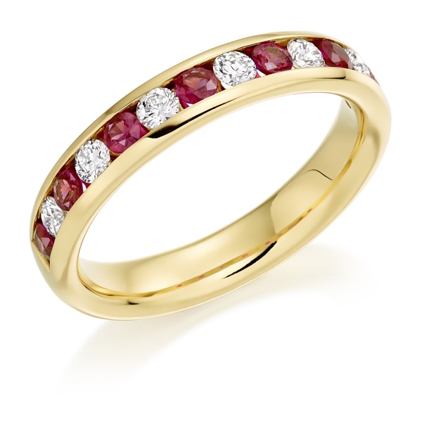 Oval Floral Engagement Ring with Ruby - The Diamond Setter