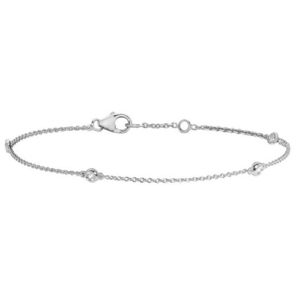 9 Carat White Gold Four Diamond Bracelet Northumberland Goldsmiths