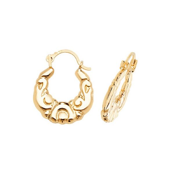 9 carat yellow gold creole earrings