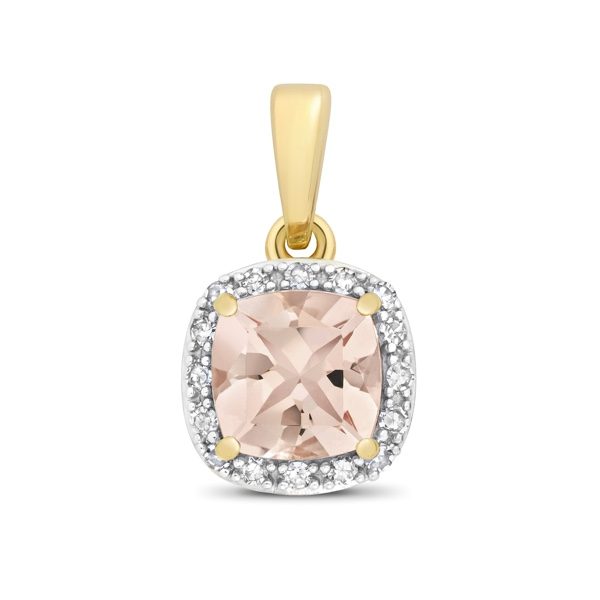Morganite and diamond pendant hotsell