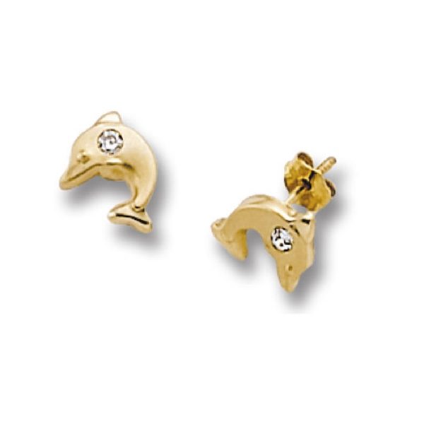 9 Carat Yellow Gold Dolphin Earrings Northumberland Goldsmiths