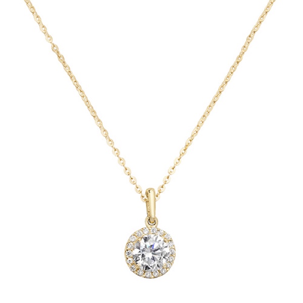 14K Yellow Gold Cubic Zirconia CZ 16 Years Charm Pendant For Necklace or Chain