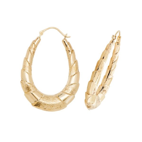 9 carat yellow gold fancy design creole earrings