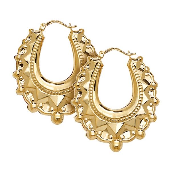 9 carat yellow gold creole earrings