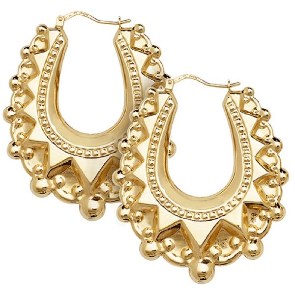 9 carat yellow gold creole earrings