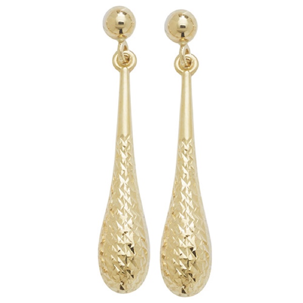 Aqua Shine Gold Drop Earrings