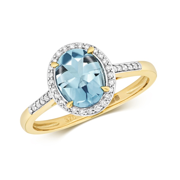 9ct Diamond And Blue Topaz Ring - Northumberland Goldsmiths