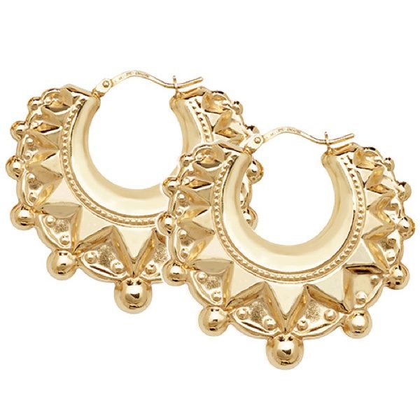 9 carat yellow gold creole earrings
