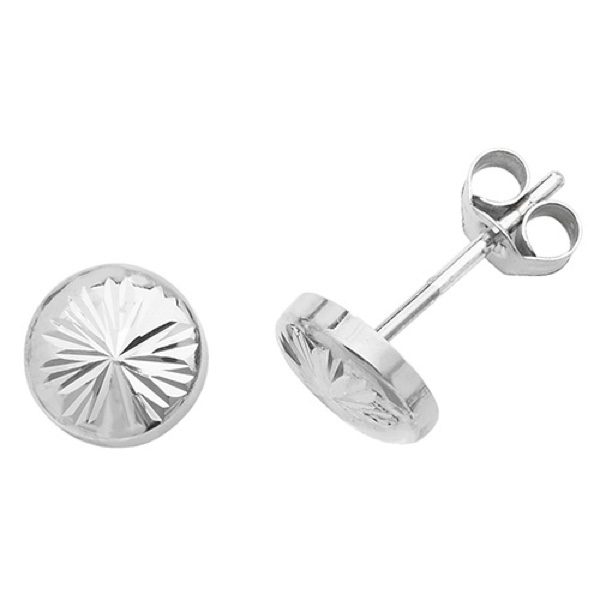 9 carat white gold stud earrings