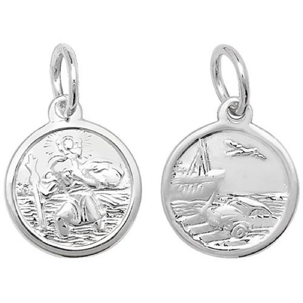 Sterling Silver Round St Christopher