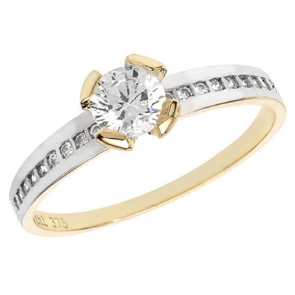 9 carat gold cubic zirconia dress ring