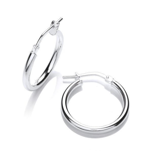 Silver Tube Hoop Earrings