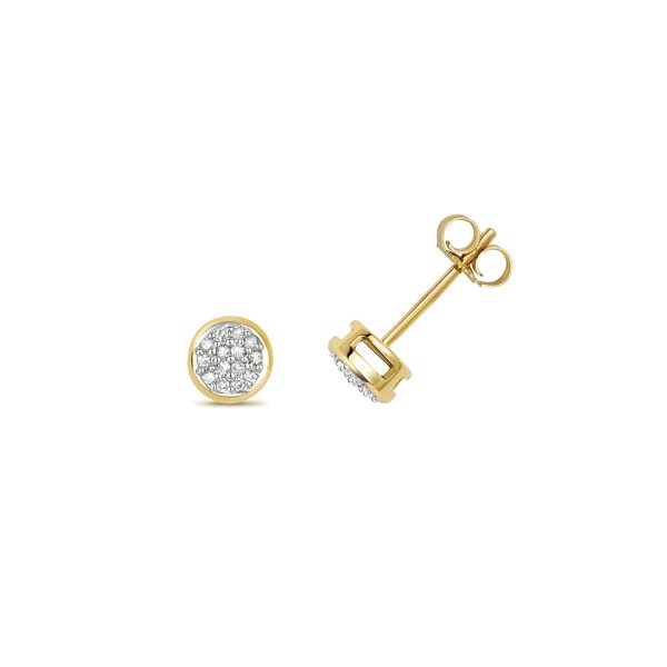 9 carat yellow gold dimond stud earring