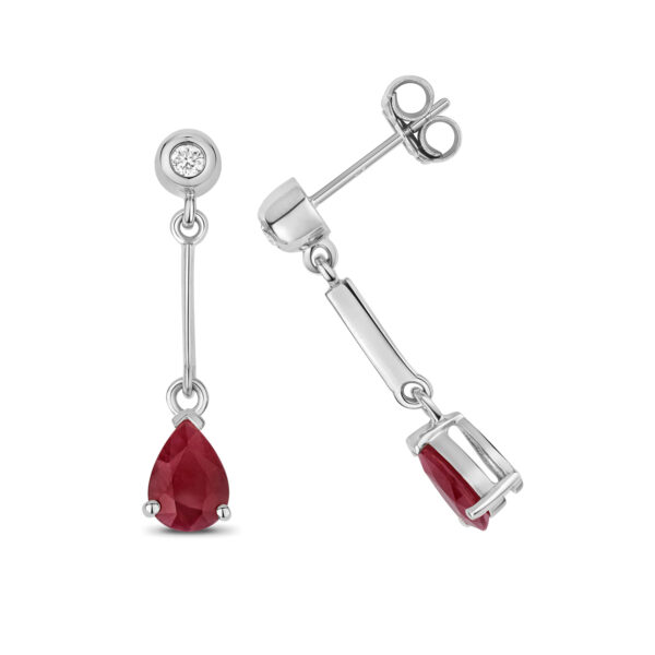 ruby and diamond drop earrings