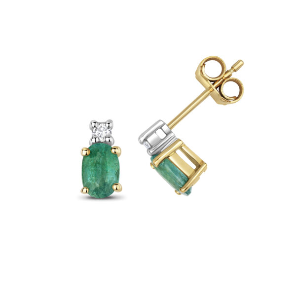 emerald and diamond earrings