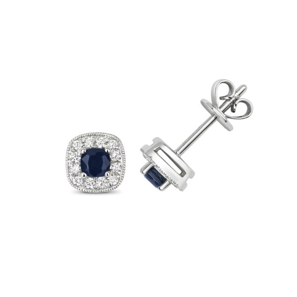 sapphire and diamond stud earrings