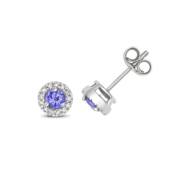 tanzanite and diamond earrings