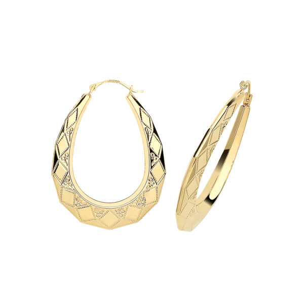 9 carat yellow gold creole earrings