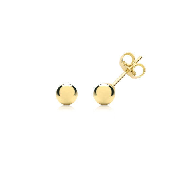 9 carat yellow gold ball stud earrings