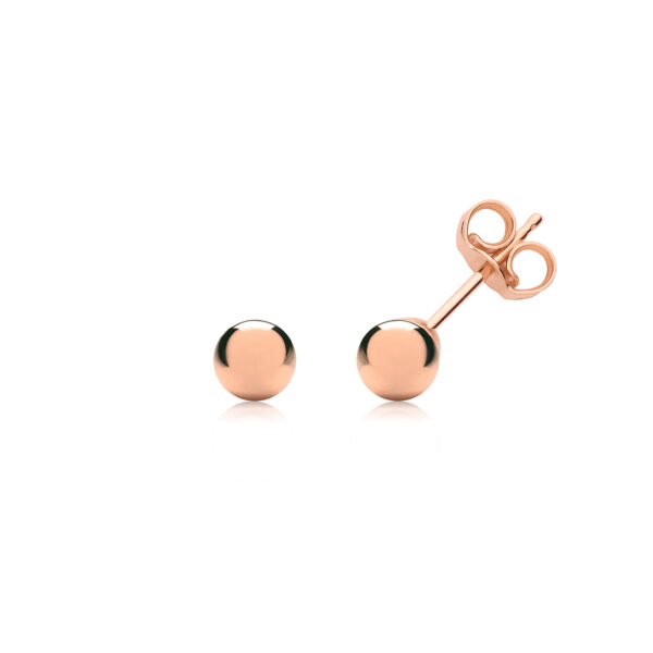 9 carat rose gold stud ball earrings