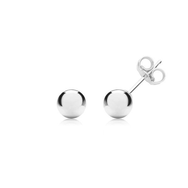 9 carat white gold ball stud earrings