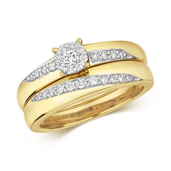 9 carat gold wedding ring set