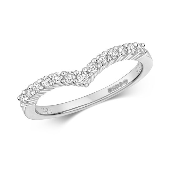 9 carat white gold wishbone ring