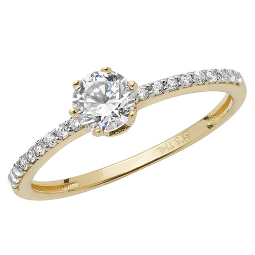 9CT YG CZ RING