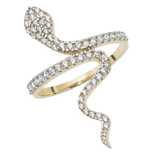 9 carat yellow gold snake ring