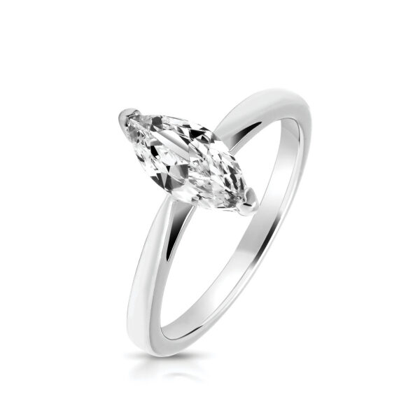 Silver Marquise Shape Cubic Zirconia Ring