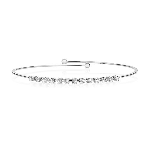 18 carat white gold diamond bangle