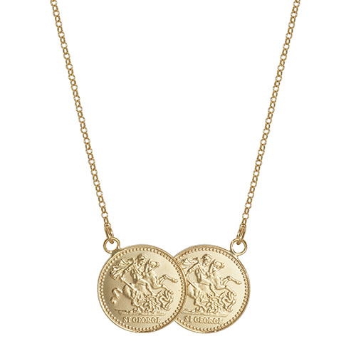 Silver and hotsell gold coin necklace